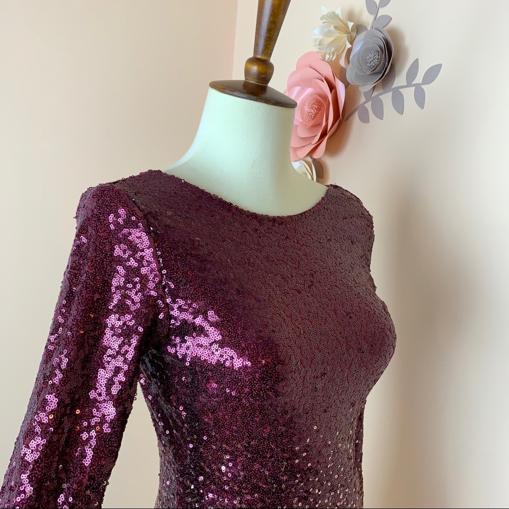 Mind Code Purple Sequin Backless Dress - image 12